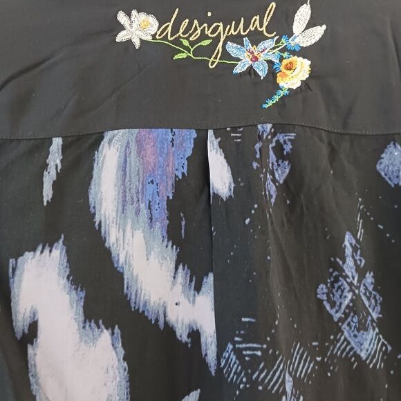 Desigual printed long sleeve Carmen blouse size S - Picture 7 of 7